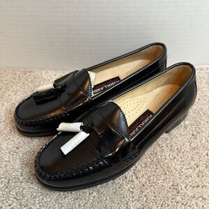 Kirkland Signature Black Leather Loafers with Tassels, 8 D, New without Box